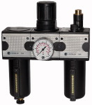 Wartungseinheit, dreiteilig mit Metallbehälter und Sichtrohr, Tropfaufsatz Metall Gewinde G 3/4 Durch- fluss l/min 3100