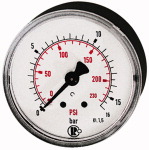 Standardmanometer, Anschluss hinten, zentrisch Messbereich 0 - 16,0 bar/235 psi Durchmesser mm 63