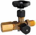 Manometer-Absperrventil, Zapfen - Spannmuffe, mit Prüfzapfen M20x1,5, DIN 16271, Form A Gewinde G 1/2 PN bar 400 bar