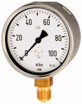 Kapselfedermanometer, Anschluss unten Messbereich -100 / 0 mbar für Vakuum