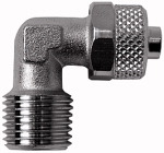 Winkeleinschraubverschraubung, Außengewinde konisch (ohne O-Ring) Gewinde R 1/4 für Schlauch mm 6/4
