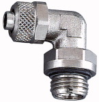 Winkeleinschraubverschraubung, drehbar, Außengewinde zylindrisch mit O-Ring Gewinde G 1/4 für Schlauch mm 8/6