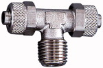 T-Einschraubverschraubung, Außengewinde konisch, Gewinde nach ISO 7-1 Gewinde R 1/4 für Schlauch mm 10/8