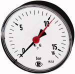 Standardmanometer, Anschluss hinten, zentrisch Messbereich 0 - 16,0 bar -