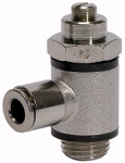 Drosselrückschlagventil, Abluftdrosselung (»C«), Anschluss Steckverbindung Gewinde 1/4 für Schlauch mm 10