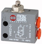 3/2-Wege-Miniaturventil, Stössel Anschluss 4 mm seitlich Funktion NO