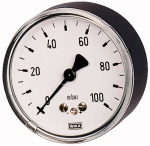 Kapselfedermanometer, Anschluss hinten, Ø 63 = zentrisch, Ø 100 = exzentrisch Messbereich 0 - 60 mbar -
