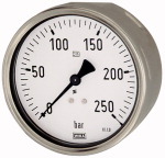 Manometer in Robustausführung, Anschluss hinten, exzentrisch Messbereich -1 / 0,0 bar für Vakuum