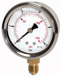 Glyzerinmanometer, Anschluss unten Messbereich 0 - 250,0 bar Durchmesser mm 63