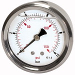 Glyzerinmanometer, Anschluss hinten Messbereich 0 - 25,0 bar Durchmesser mm 63