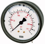 Glyzerinmanometer, Anschluss hinten, zentrisch Messbereich 0 - 25,0 bar -