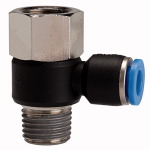 Winkelschwenkverschraubung, drehbar, Innengewinde und Außengewinde konisch, Gewinde nach ISO 7-1 Gewinde R/Rc 1/8 für Schlauch- Außen-Ø mm 10