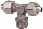 T-Einschraubverschraubung, Außengewinde konisch nach ISO 7-1, Edelstahl Gewinde R 1/4 für Schlauch mm 10/8