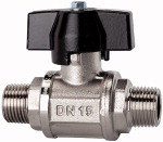 Kugelhahn mit Drehgriff, Außen/Außengewinde Gewinde R 3/4 DN 20