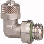 Winkeleinschraubverschraubung, drehbar, Außengewinde zylindrisch, mit FKM O-Ring Gewinde G 1/8 für Schlauch mm 6/4