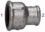 Muffe 240, reduziert, IG/IG Gewinde 1 Rp 2 Gewinde 2 Rp 1 1/2