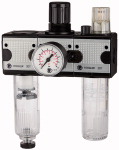 Wartungseinheit, dreiteilig mit Polycarbonatbehälter Gewinde G 1/4 Durch- fluss l/min 1150