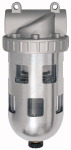 Filter mit Polycarbonatbehälter, Schutzkorb und halbautomatischem Ablassventil Gewinde G 3/4 Durchfluss l/min 4000
