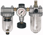 Wartungseinheit mit Polycarbonatbehälter und halbautomatischem Ablassventil Gewinde G 1 1/4 Durchfluss l/min 5500