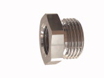 Reduziernippel kurz, G 1/2 a., G 1/4 i., SW 24, Messing vern.