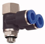 Y-Winkelsteckverschraubung »Blaue Serie« drehbar, G 1/8 a./i.