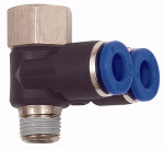 Y-Winkelsteckverschraubung »Blaue Serie« drehbar, G/R 3/8 a./i.