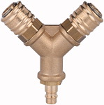 Verteiler, 2 Schnellverschlusskpl. NW 7,2, MS, Nippel NW 7,2-7,8