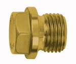 Verschlussschraube, Außensechskant u. Bund, G 1/2, SW 19, Messing