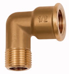 Winkelstück, 90°, innen/außen, G 2, Messing blank