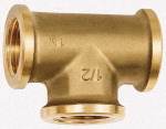 T-Stück, 3 x Innengewinde, G 1 1/4, Messing blank