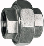 Lösb. Doppelgewindenippel, flach dichtend, G 1 1/2 i., ES 1.4408