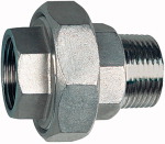 Lösb. Doppelgewindenippel, IG/AG, flach dichtend, G 2, ES 1.4408