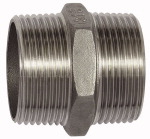 Doppelgewindenippel, Sechskant, R 1/8, SW 12, Edelstahl 1.4408