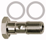 Hohlschraube, PTFE-Dichtringen, einfach, G 1/8, Edelstahl 1.4404