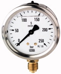 Glyzerinmanometer, CrNi-Stahl, G 1/2 unten, -1 / +1,5 bar, Ø 100