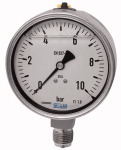 Glyzerinmanometer, CrNi-Stahl, G 1/4 unten, 0 - 1,0 bar, Ø 63