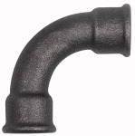 Bogen 2, 90°, lang, Rp 1 1/4 i., Rp 1 1/4 i., Temperguss schwarz