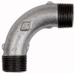 Bogen 3, lang, 90°, AG/AG, R 1 1/2, schw. Temperguss feuerverz.