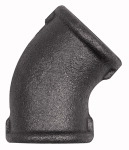 Winkel 120, 45°, Rp 1/2 i., Rp 1/2 i., Temperguss schwarz