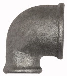 Winkel 90°, reduziert, Rp 1 1/2, Rp 1 1/4, Temperguss verzinkt