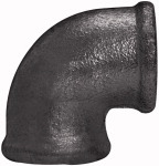 Winkel 90, 90°, Rp 1/4 i., Rp 1/4 i., Temperguss schwarz