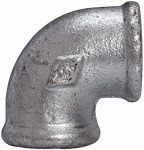 Winkel 90, 90°, IG/IG, Rp 2 1/2, schwarzer Temperguss feuerverz.