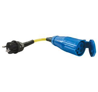 Adapter Schukostecker / CEE-Dose - gelb