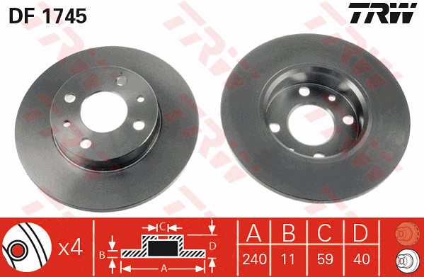 TRW Bremsscheibe DF1745
