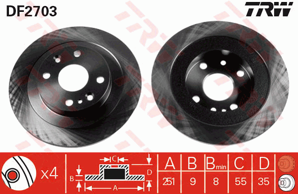 TRW Bremsscheibe DF2703