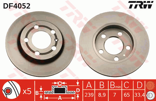 TRW Bremsscheibe DF4052