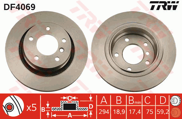 TRW Bremsscheibe DF4069