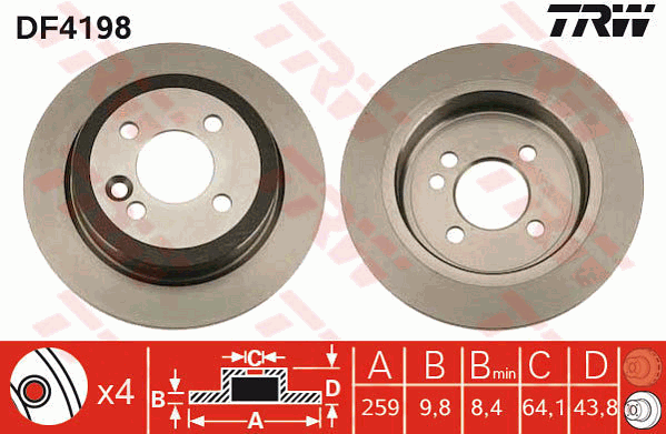 TRW Bremsscheibe DF4198
