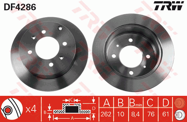 TRW Bremsscheibe DF4286