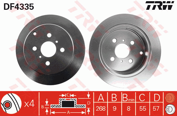 TRW Bremsscheibe DF4335